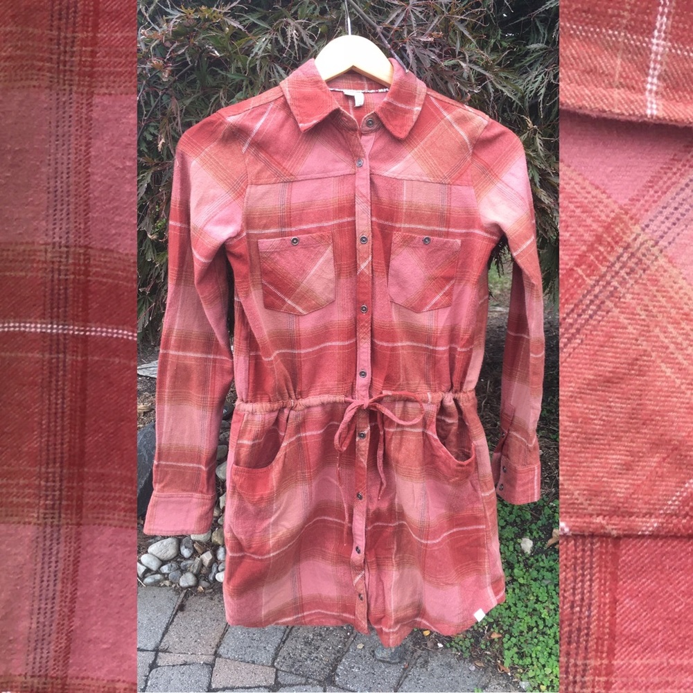 Element Eden XS/TP burnt orange rust flannel dress